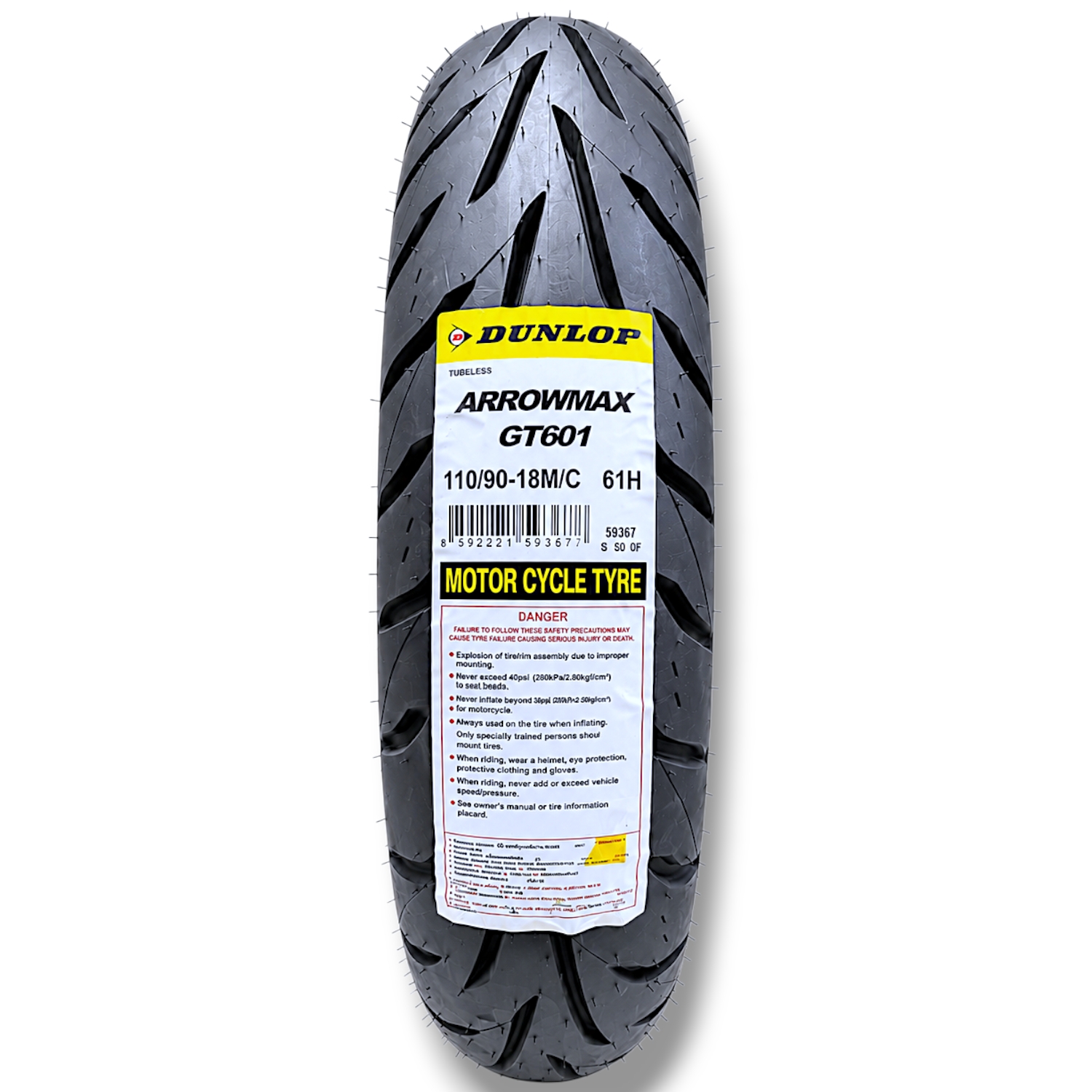 パーツ DUNLOP ARROWMAX 110/90-18 LLANTA DUNLOP ARROWMAX 110/90 -18-TL- 61H | BikerSoul